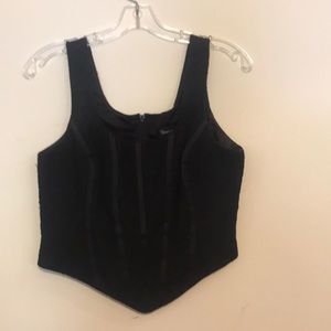 Vintage Lace Black with boning bustier with zipper